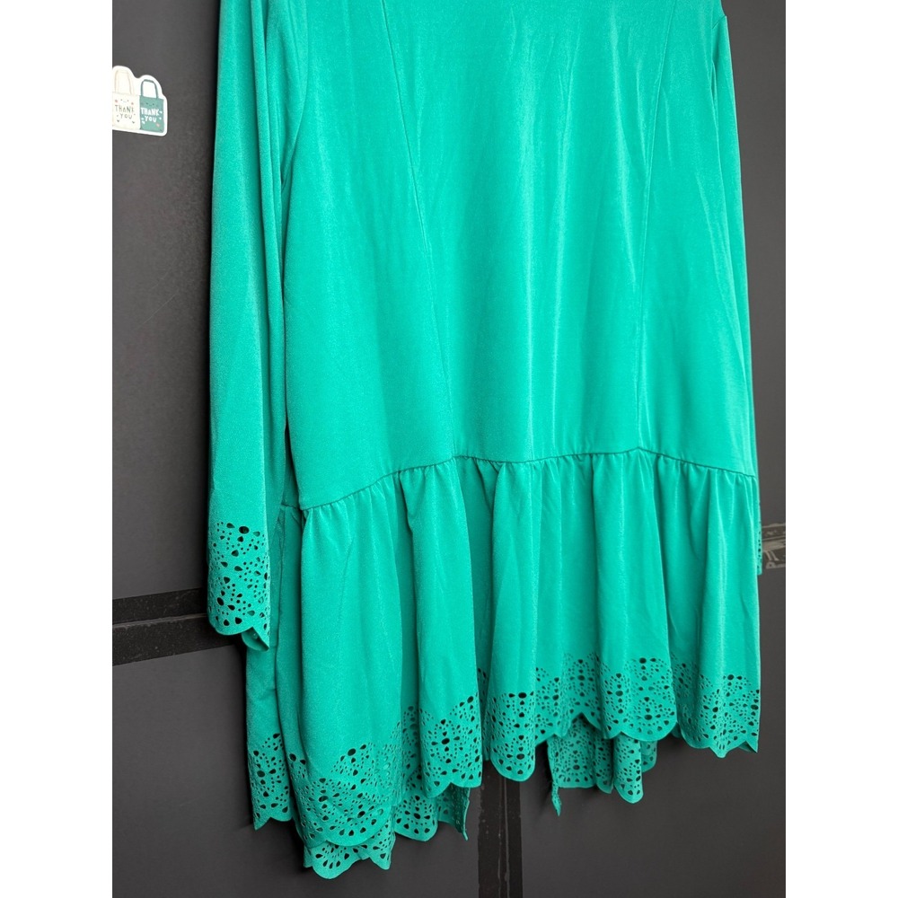 Susan Graver Regular Liquid Knit Tiered Laser Cut Car Dragonfly Jade ,sz 1X #18" - Picture 11 of 11